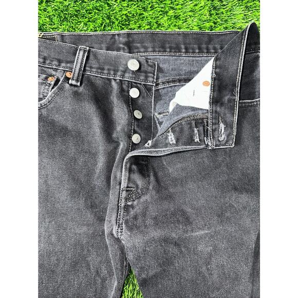 Vintage Levi's 501 Jeans Mens (Tag 33x30) Black Button Fly Straight Leg - Picture 6 of 13